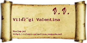 Világi Valentina névjegykártya